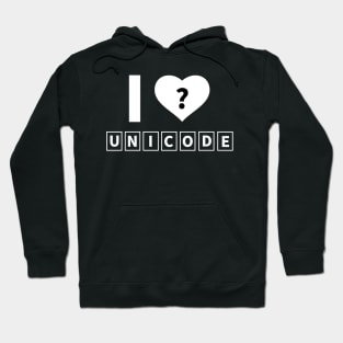 I � UNICODE Heart question mark Design Hoodie